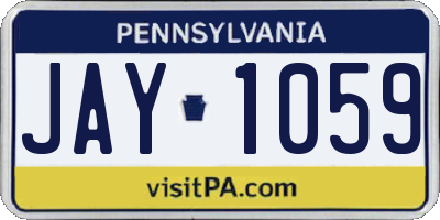 PA license plate JAY1059