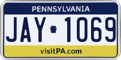 PA license plate JAY1069
