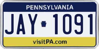 PA license plate JAY1091