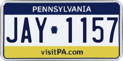 PA license plate JAY1157
