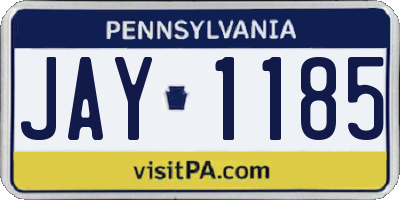 PA license plate JAY1185
