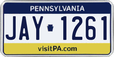 PA license plate JAY1261