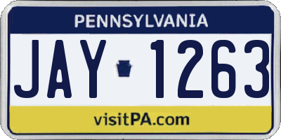 PA license plate JAY1263