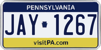 PA license plate JAY1267