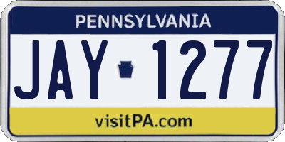 PA license plate JAY1277
