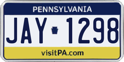 PA license plate JAY1298