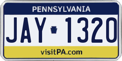 PA license plate JAY1320
