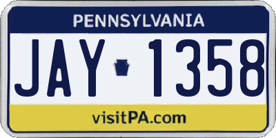 PA license plate JAY1358