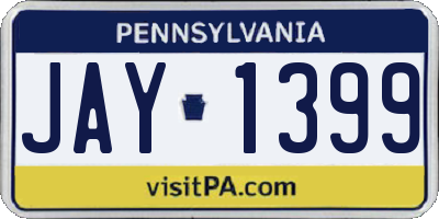 PA license plate JAY1399