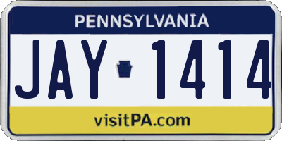 PA license plate JAY1414