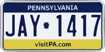 PA license plate JAY1417