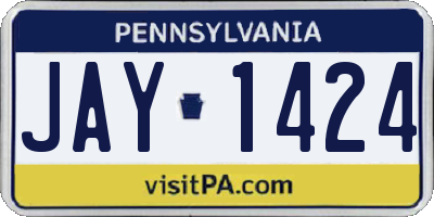 PA license plate JAY1424