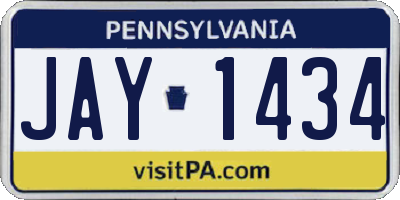 PA license plate JAY1434