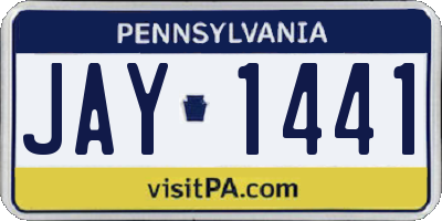 PA license plate JAY1441