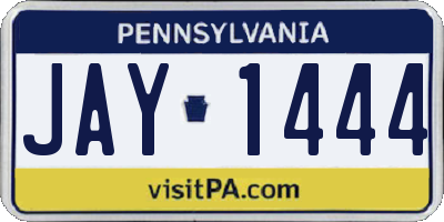 PA license plate JAY1444