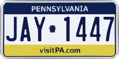 PA license plate JAY1447