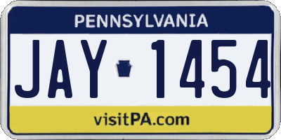 PA license plate JAY1454