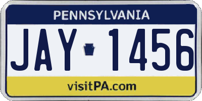 PA license plate JAY1456
