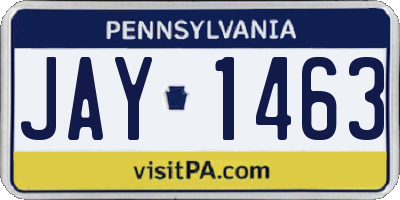 PA license plate JAY1463