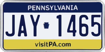 PA license plate JAY1465