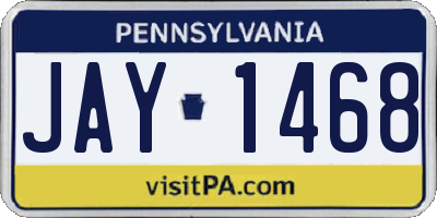 PA license plate JAY1468