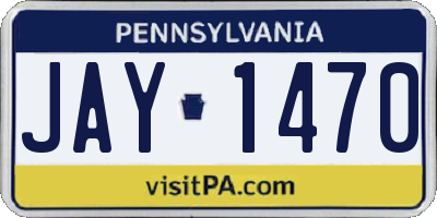 PA license plate JAY1470