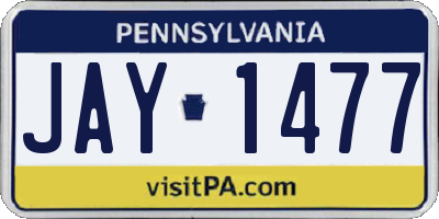 PA license plate JAY1477