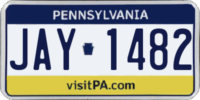 PA license plate JAY1482