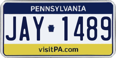 PA license plate JAY1489