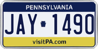 PA license plate JAY1490