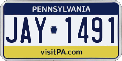 PA license plate JAY1491