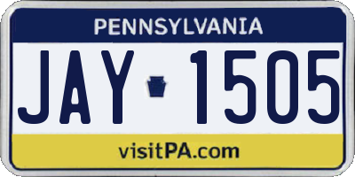PA license plate JAY1505