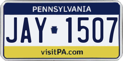 PA license plate JAY1507