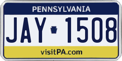 PA license plate JAY1508