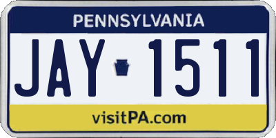 PA license plate JAY1511