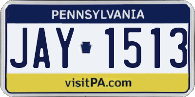 PA license plate JAY1513