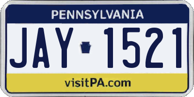 PA license plate JAY1521