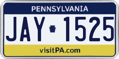 PA license plate JAY1525