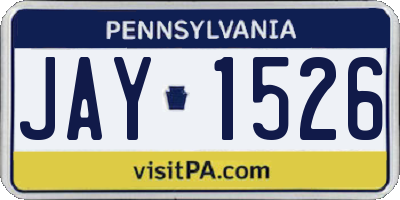 PA license plate JAY1526