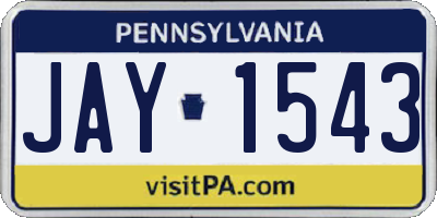 PA license plate JAY1543