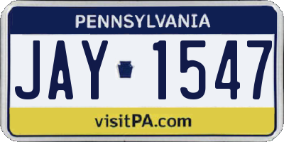 PA license plate JAY1547