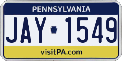 PA license plate JAY1549