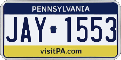 PA license plate JAY1553