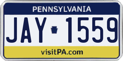 PA license plate JAY1559