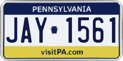 PA license plate JAY1561