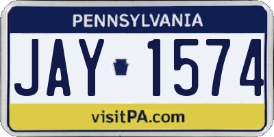 PA license plate JAY1574