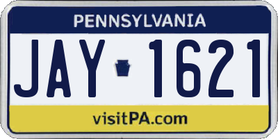 PA license plate JAY1621