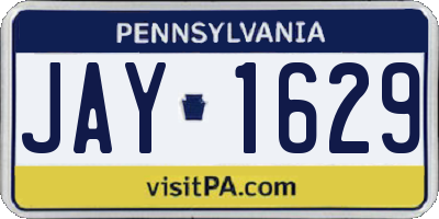 PA license plate JAY1629