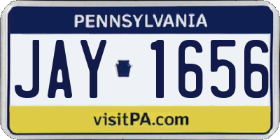 PA license plate JAY1656