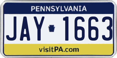 PA license plate JAY1663